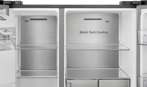 Hisense RS818N4TIE Side-by-Side Edelstahl NoFrost Wassertank Eiswürfel- und Wasserspender 