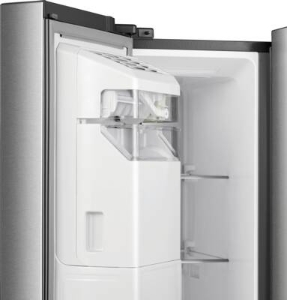 Hisense RS818N4TIE Side-by-Side Edelstahl NoFrost Wassertank Eiswürfel- und Wasserspender 