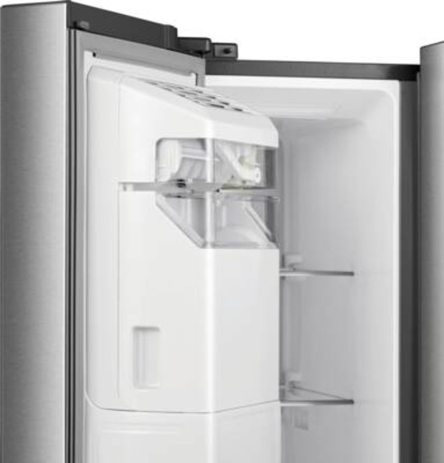 Hisense RS818N4TIE Side-by-Side Edelstahl NoFrost Wassertank Eiswürfel- und Wasserspender 