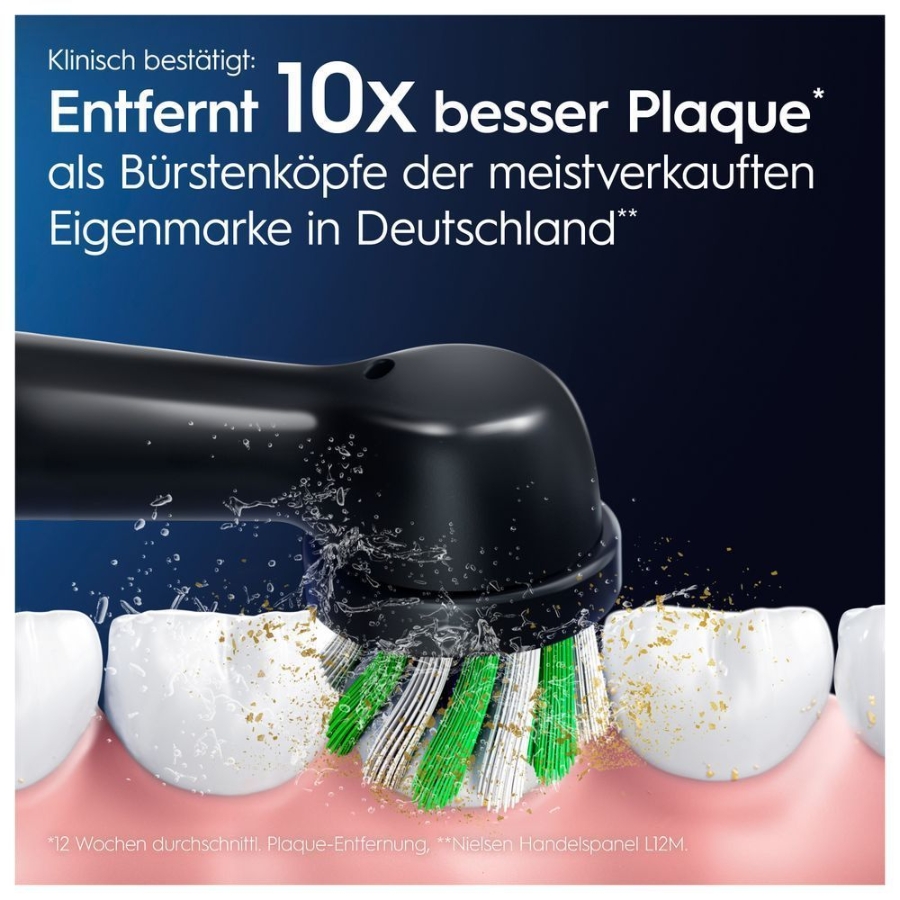 Oral-B Pro CrossAction Aufsteckbürsten BLACK 12er FFU, für elektrische Zahnbürste, X-förmige Borsten,