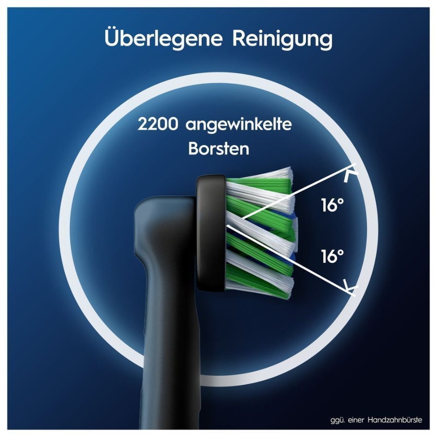 Oral-B Pro CrossAction Aufsteckbürsten BLACK 12er FFU, für elektrische Zahnbürste, X-förmige Borsten,