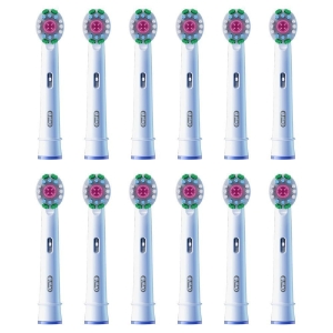 Oral-B Pro 3D White 12er FFU Aufsteckbürsten für elektrische Zahnbürste, X-förmige Borsten,