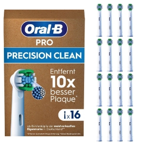 Oral-B Pro Precision Clean Aufsteckbürsten 16er FFU für elektrische Zahnbürste, X-förmige Borsten,