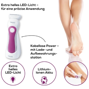 Beurer HL 36 Damenrasierer  Wet & Dry  Weiss-Pink