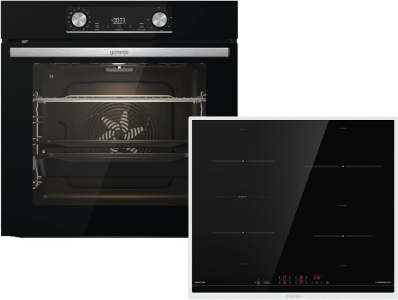 Gorenje BPSX6737E06BG + GI6421BX  Backofen Set Black Steam Pyro Set und Induktionskochfeld Autark