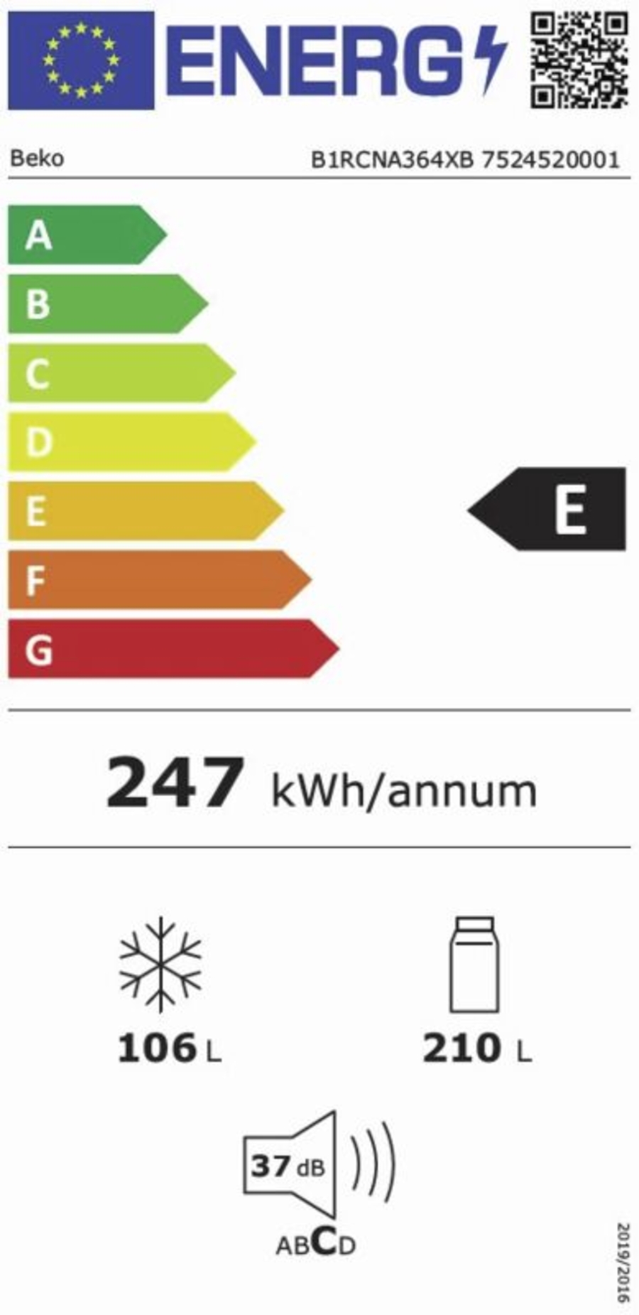 Beko B1RCNA364XB Kühl-Gefrierkombination Stand Edelstahllook 