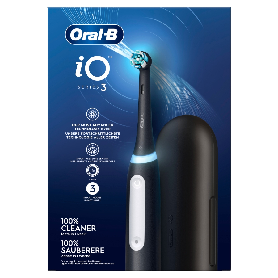 Oral-B iO Series 3 Elektrische Zahnbürste + Reiseetui Matt Black 