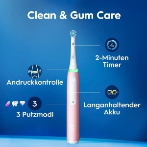 Oral-B iO Series 3 Elektrische Zahnbürste, Blush Pink 