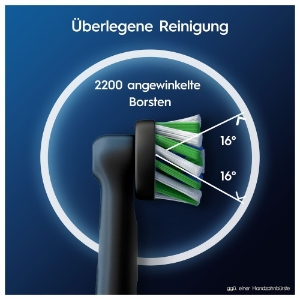 Oral-B Pro CrossAction Aufsteckbürsten Schwarz 10er  für elektrische Zahnbürste, X-förmige Borsten