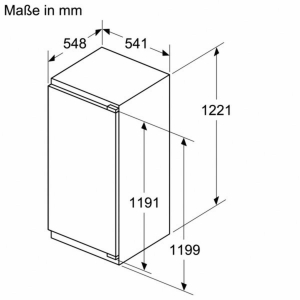 Bosch KIL42VFE0 Einbau-Kühlschrank mit Gefrierfach 122.5 x 56 cm Flachscharnier Weiss