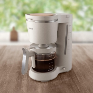 Philips HD5120/00 Filterkaffeemaschine Eco Conscious Edition  1.2-Liter-Glaskanne, bis zu 15 Tassen, Seiden-Weiss