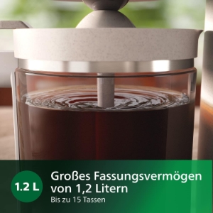 Philips HD5120/00 Filterkaffeemaschine Eco Conscious Edition  1.2-Liter-Glaskanne, bis zu 15 Tassen, Seiden-Weiss