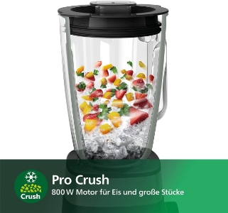 Philips HR2228/90 Standmixer  800-W- , 2L Glasbehälter, ProBlend Crush-Technologie
