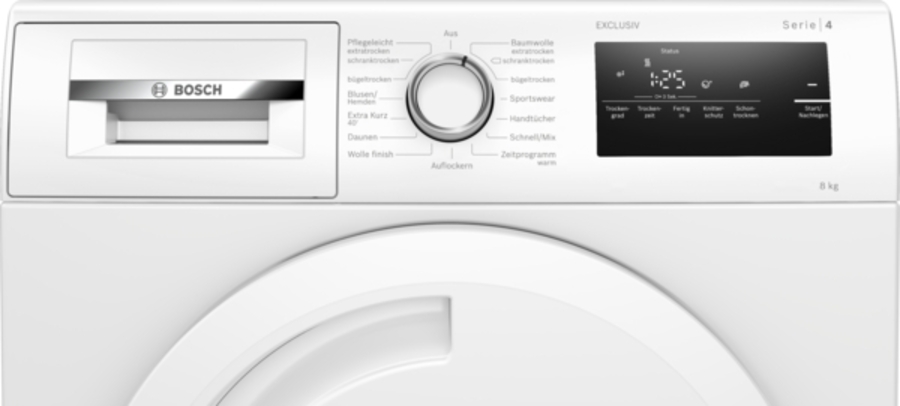 Bosch WTH83V93 Wärmepumpentrockner Stand 8kg weiß