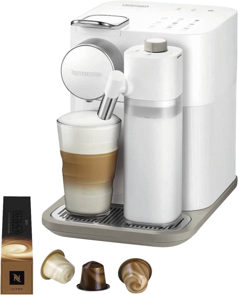 De´Longhi EN640.W Gran Lattissima Kapselmaschine Weiß Vollautomatische Reinigung des Milchkreislaufs, 
