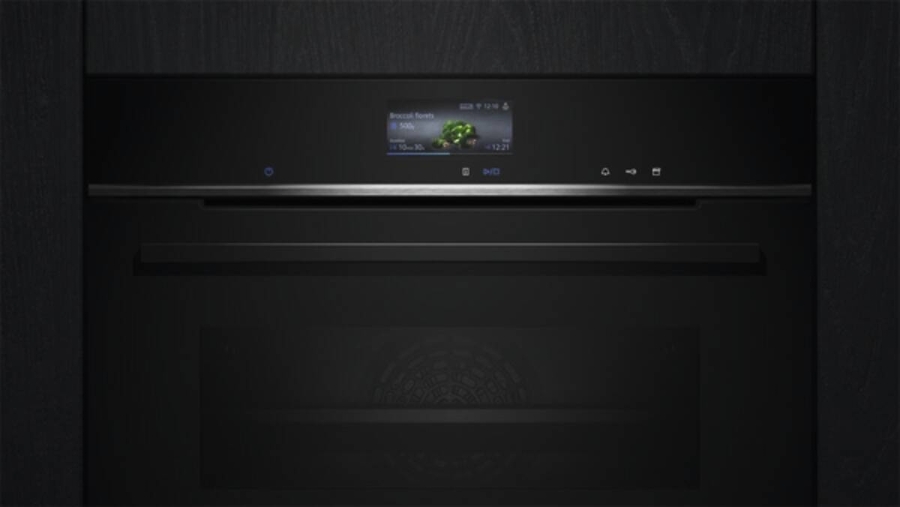 Siemens HS736G1B2 iQ700 Einbau Dampfbackofen  60 x 60 cm, Schwarz, Edelstahl