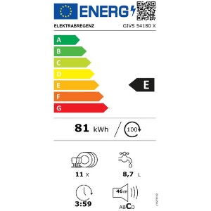 Elektrabregenz GIVS54181X Einbau Geschirrspüler vollintegrierbar 45 cm 