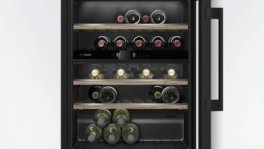 Bosch KUW21AHG0 Weinkühlschrank mit Glastür, 82 x 60 cm Schwarz