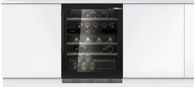 Bosch KUW21AHG0 Weinkühlschrank mit Glastür, 82 x 60 cm Schwarz
