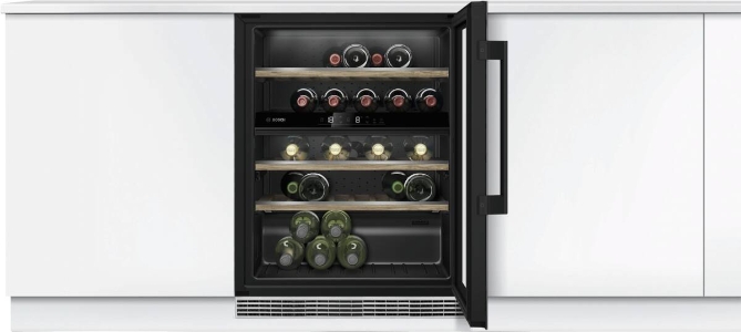 Bosch KUW21AHG0 Weinkühlschrank mit Glastür, 82 x 60 cm Schwarz