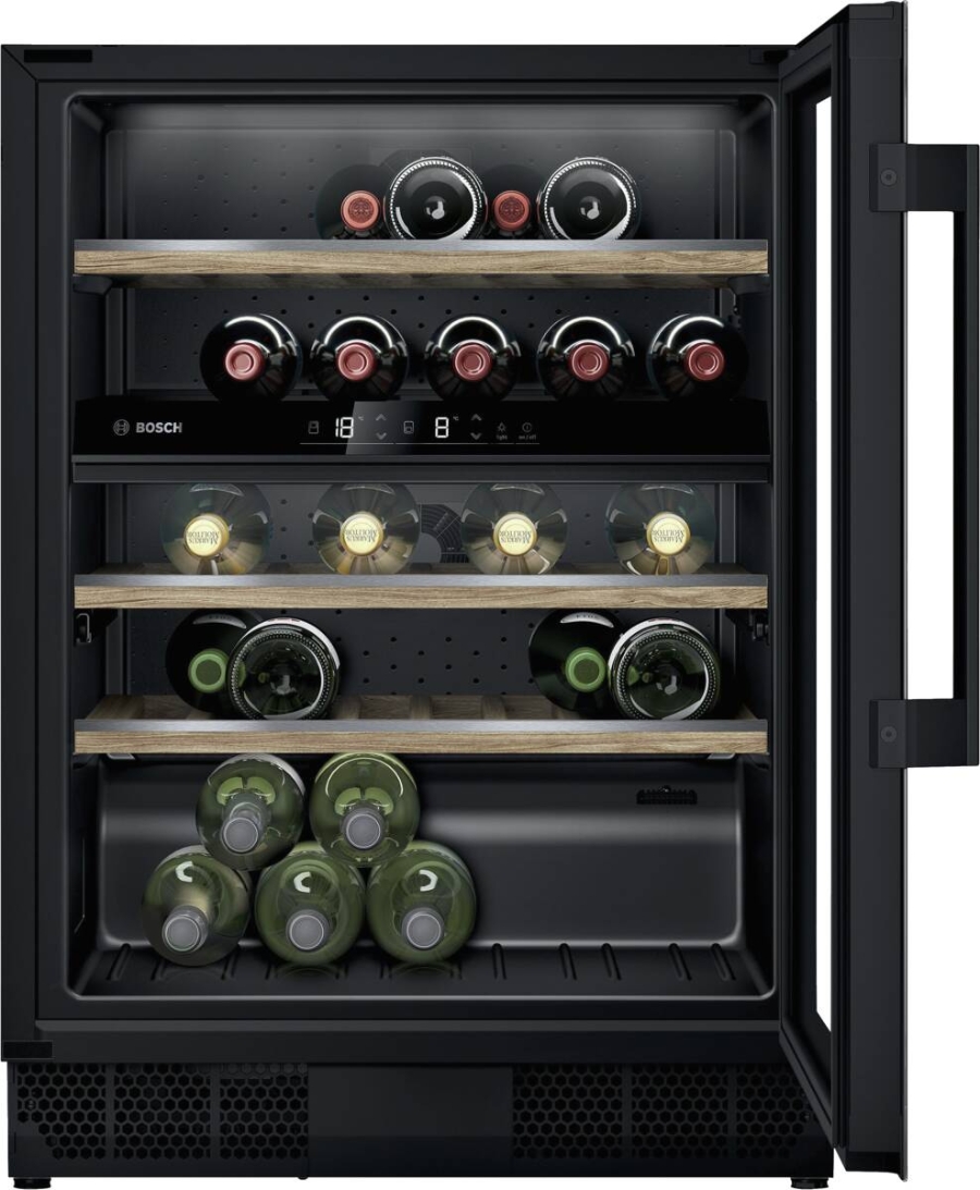 Bosch KUW21AHG0 Weinkühlschrank mit Glastür, 82 x 60 cm Schwarz