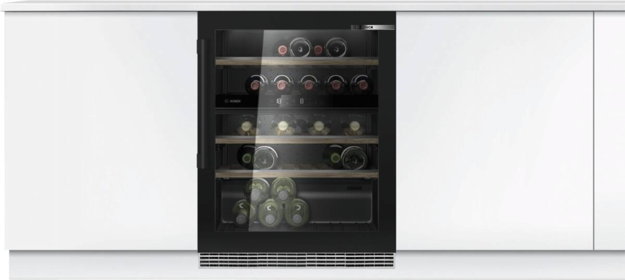 Bosch KUW21AHG0 Weinkühlschrank mit Glastür, 82 x 60 cm Schwarz