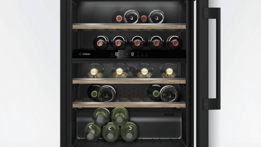 Bosch KUW21AHG0 Weinkühlschrank mit Glastür, 82 x 60 cm Schwarz