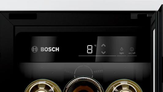 Bosch KUW20VHF0 Weinkühlschrank mit Glastür, 82 x 30 cm Schwarz