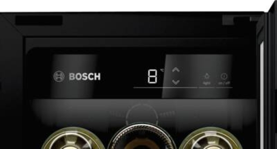 Bosch KUW20VHF0 Weinkühlschrank mit Glastür, 82 x 30 cm Schwarz