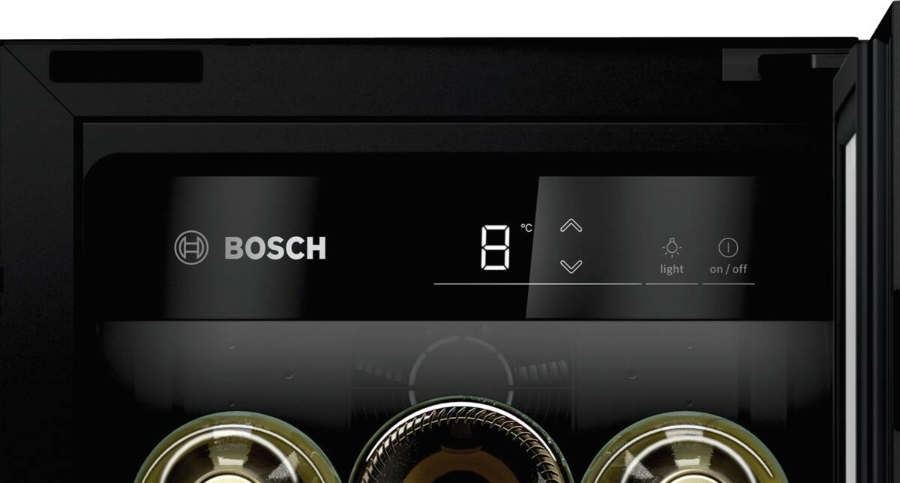 Bosch KUW20VHF0 Weinkühlschrank mit Glastür, 82 x 30 cm Schwarz