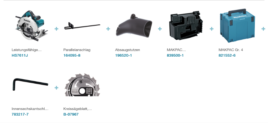 Makita HS7611J Handkreissäge  1.600 W • 5.500 U/min • 190 mm