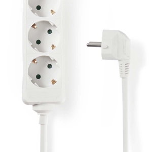 Nedis EXSO630F1WT Verlängerungsbuchse Schutzkontakt / Typ F (CEE 7/7) | 6-Wege | 3.00 m | 3680 W 