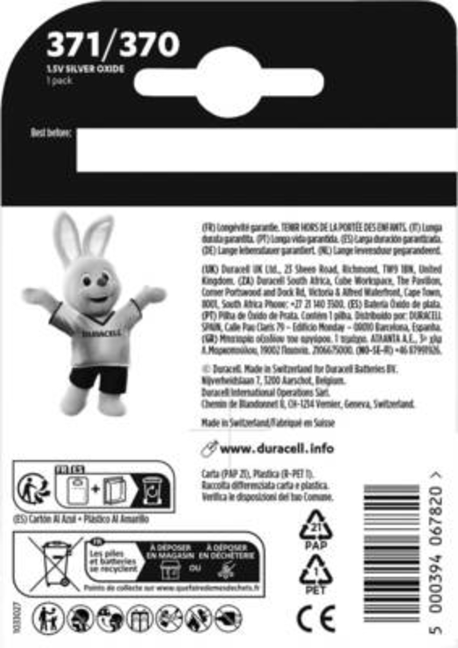 Duracell D371 / D370 Watch Batterie 