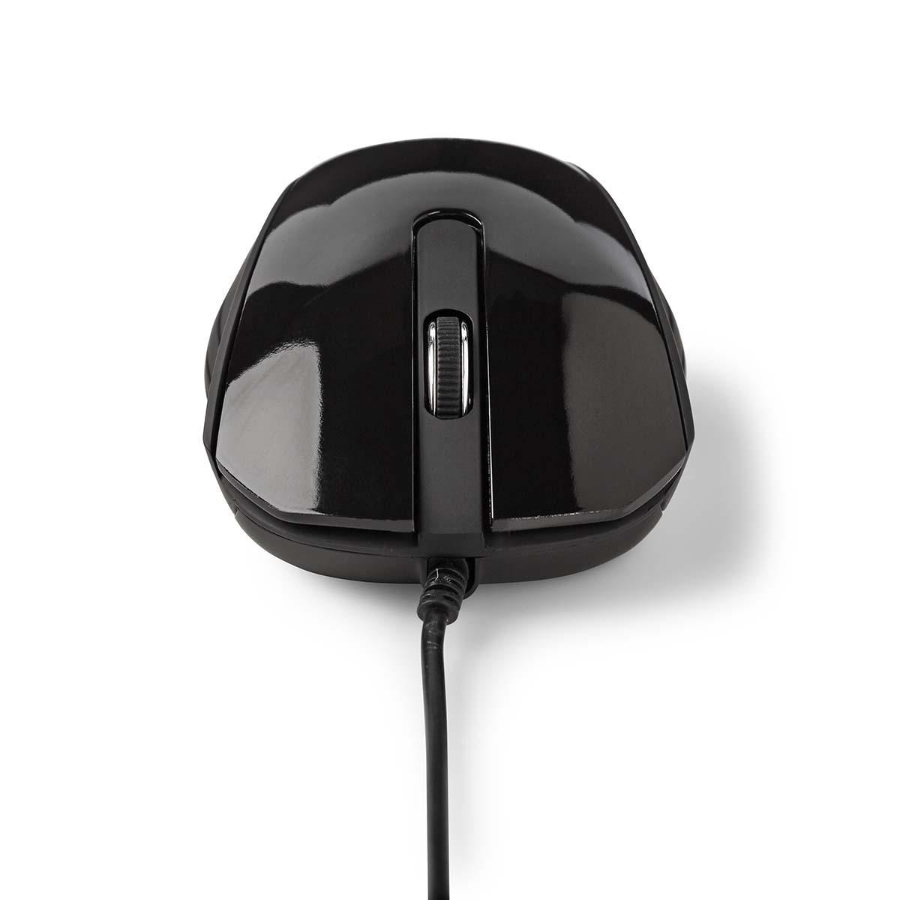 Nedis MSWD300BK Kabelgebundene Desktop-Maus DPI: 1200 dpi | Anzahl Knöpfe: 3 | Beidhändig  1.50 m 