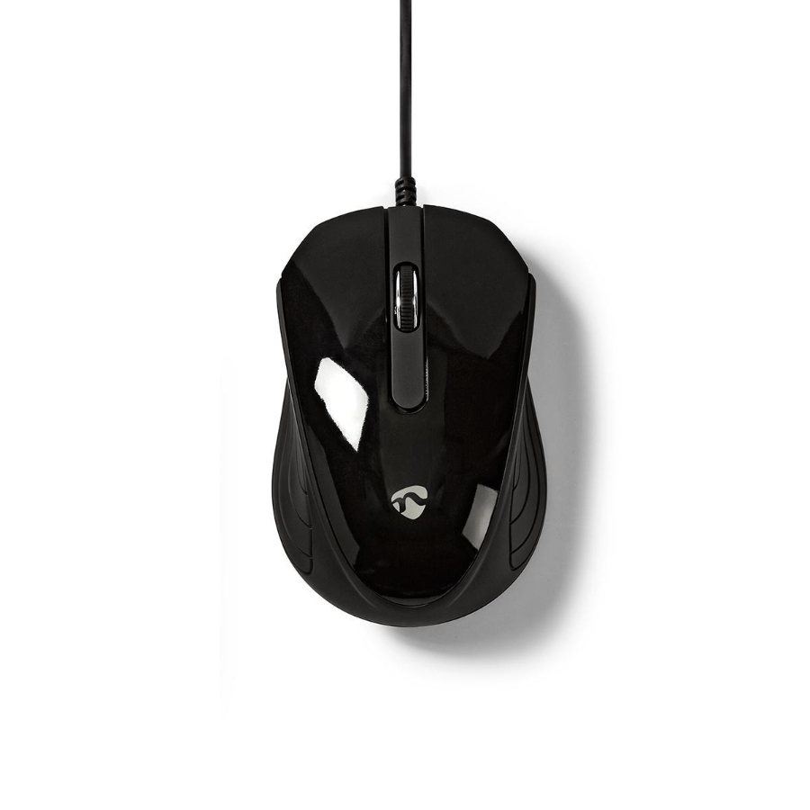 Nedis MSWD300BK Kabelgebundene Desktop-Maus DPI: 1200 dpi | Anzahl Knöpfe: 3 | Beidhändig  1.50 m 