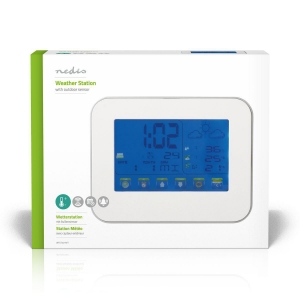 Nedis WEST401WT Wetterstation Zeitdisplay | Farb-LCD-Anzeige Weckerfunktion  | Innen- und Aussenbereich | Inklusive