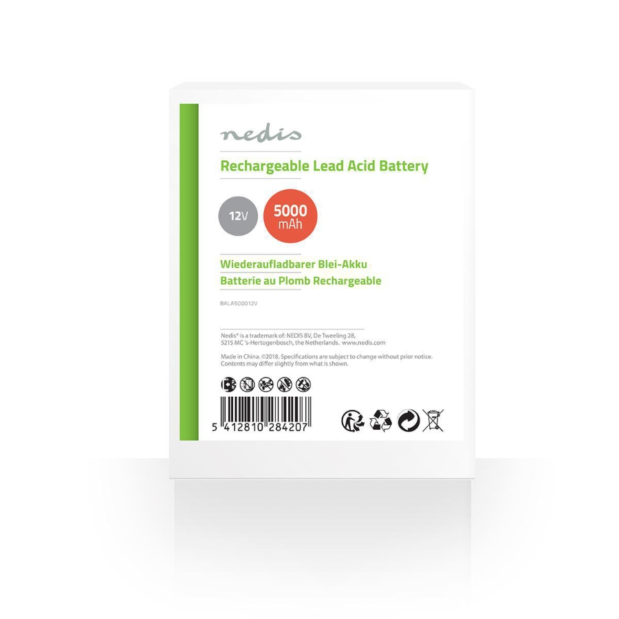 Nedis BALA500012V Wiederaufladbare Blei-Säure-Batterie Bleisäure | Wiederaufladbar | 12 V | 5000 mAh