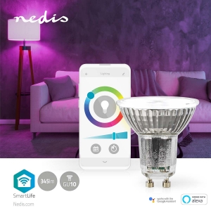 Nedis WIFILRC10GU10 SmartLife LED-Spot Wi-Fi | GU10 | 345 lm | 4.9 W | RGB / Warm bis kühlen weiß |