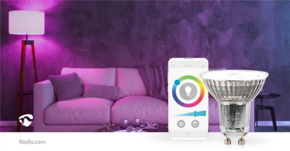 Nedis WIFILRC10GU10 SmartLife LED-Spot Wi-Fi | GU10 | 345 lm | 4.9 W | RGB / Warm bis kühlen weiß |