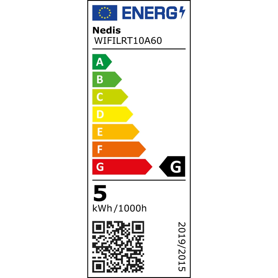 Nedis WIFILRT10A60 SmartLife LED Filament Lampe Wi-Fi | E27 | 360 lm | 4.9 W | Warm bis kühlen weiß |