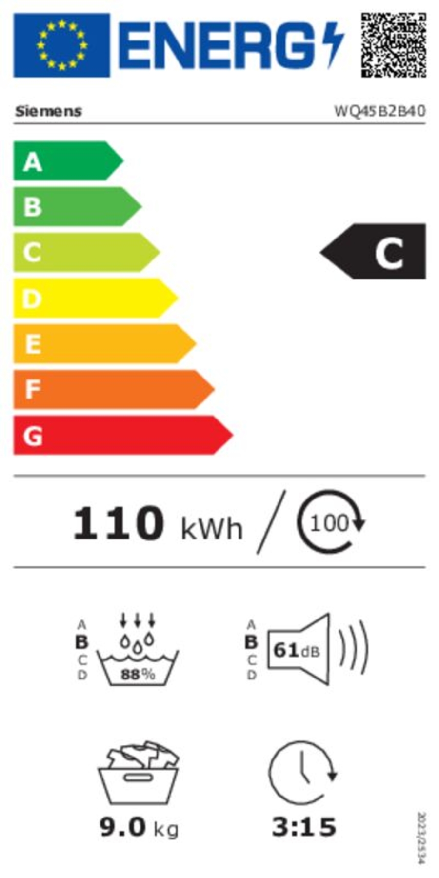 Siemens WQ45B2B40  iQ700, Wärmepumpen-Trockner, 9 kg A+++ Selbstreinigender Kondensator