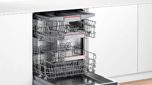 Bosch SMI4ECS21E Serie 4 Geschirrspüler Einbau teilintegriert 60 cm,mit Besteckschublade