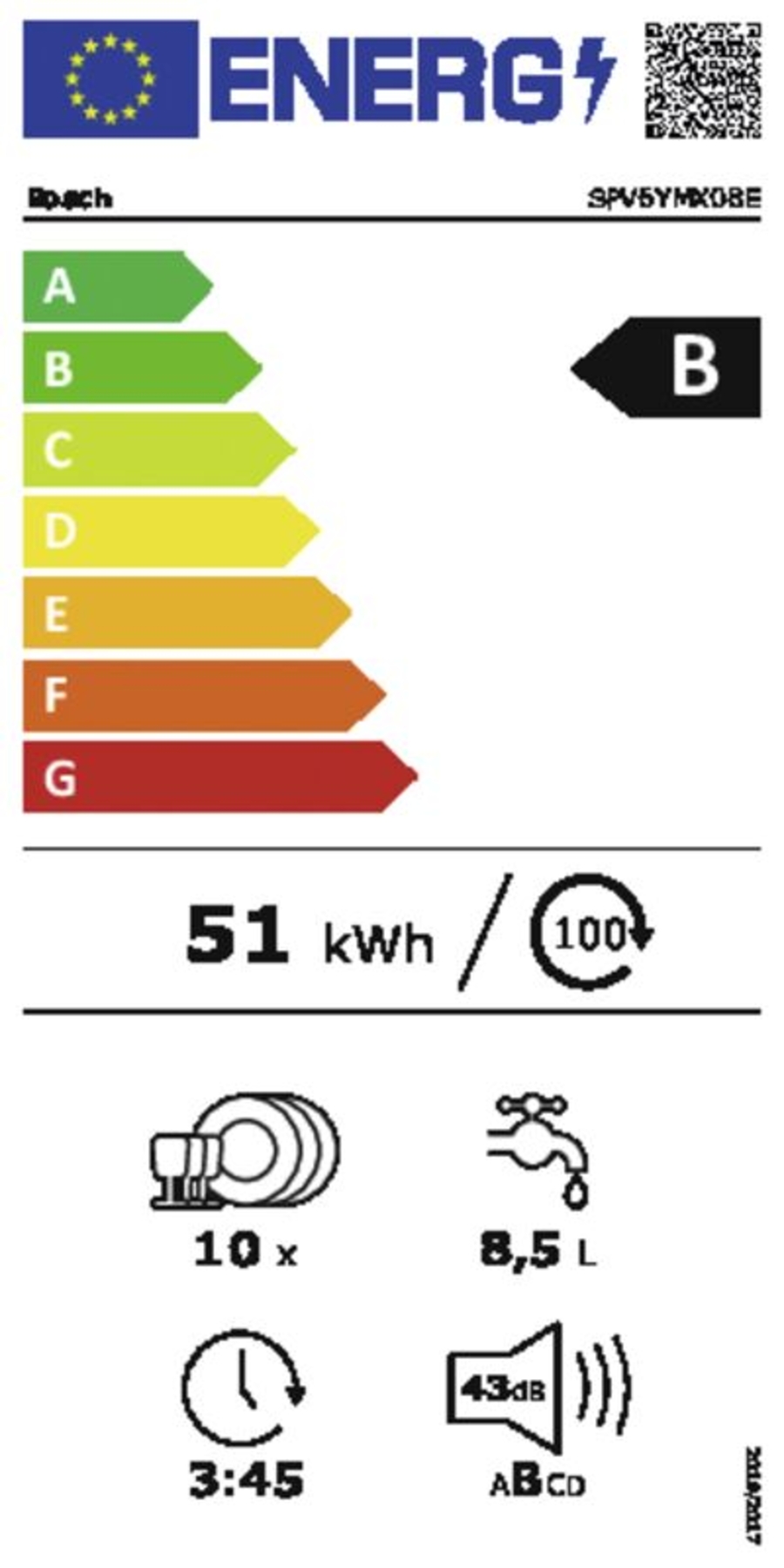 Bosch SPV6YMX08E Serie 6 Geschirrspüler Einbau vollintegriert mit  Besteckschublade 45 cm