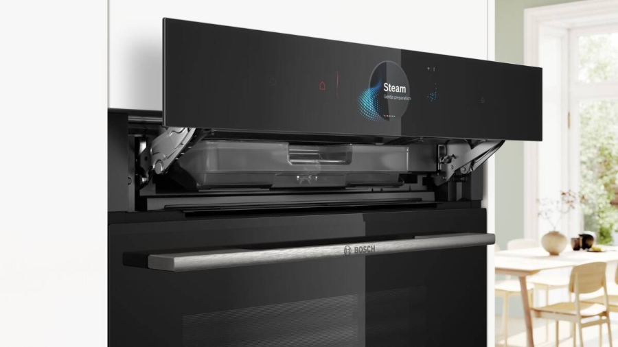 Bosch HRG7784B1 Serie 8  Einbau-Backofen mit Dampfunterstützung Schwarz