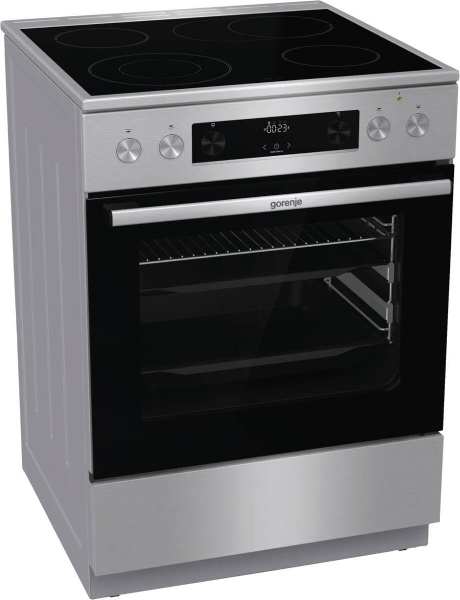 Gorenje GECS6C70XPA Herd Stand 60 cm Edelstahl mit Glaskeramik-Kochfeld