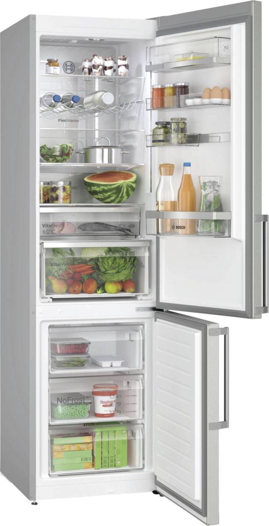 Bosch KGN39AIBT Kühl-/Gefrierkombination Stand Edelstahl-Grau,NoFrost,VitaFresh