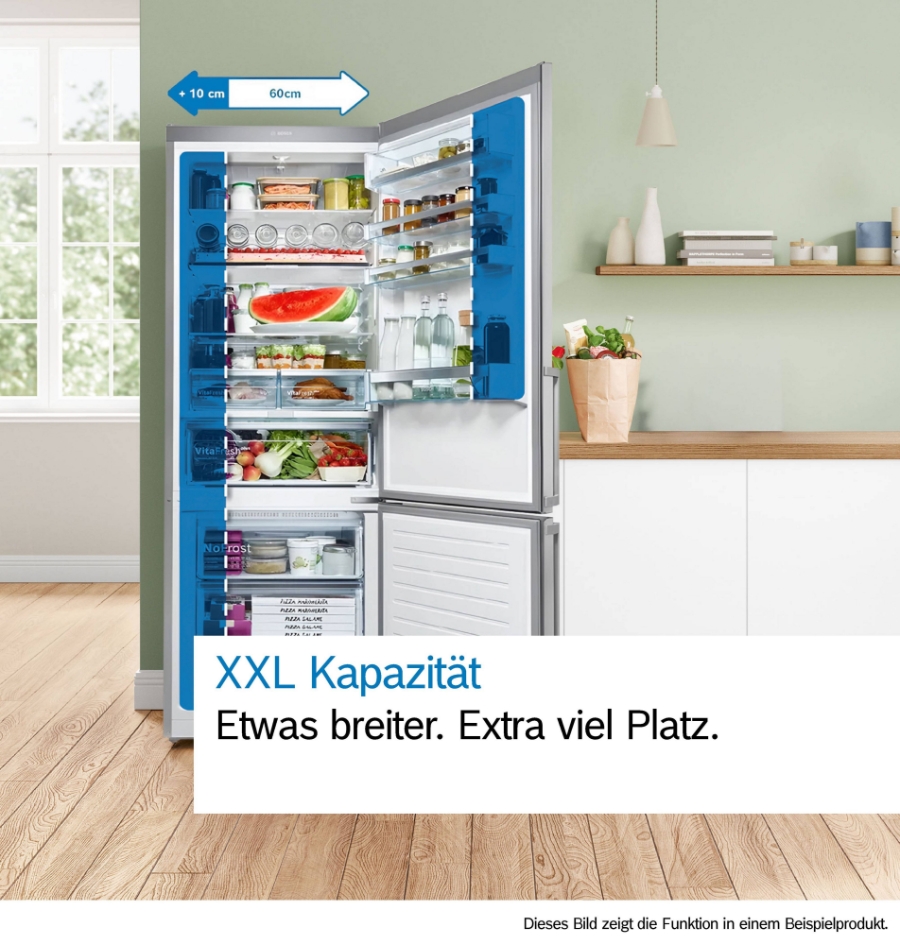 Bosch KGN49AIBT Kühl-/Gefrierkombination Stand 70cm Edelstahl-Grau,NoFrost,VitaFresh