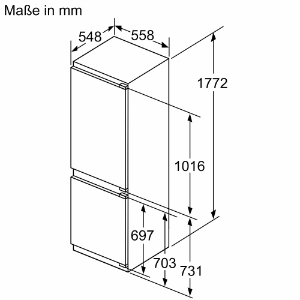 Bosch KIN86ADD0 Einbau-Kühl-Gefrier-Kombi, 178 cm Nische,  Flachscharnier mit Softeinzug, NoFrost