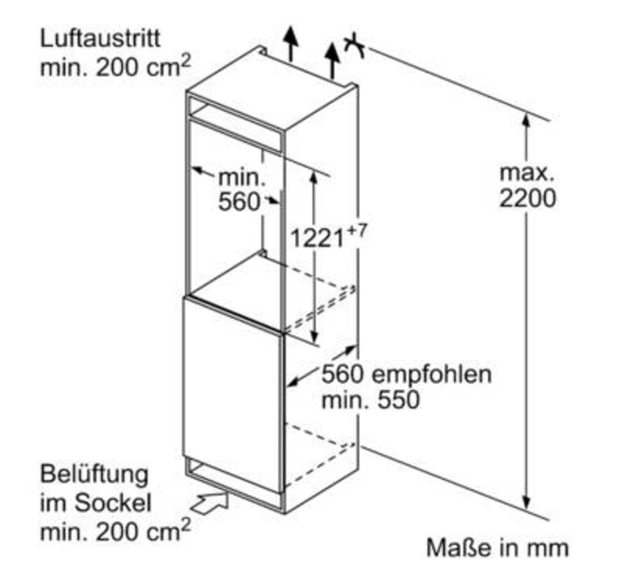 Bosch KIR41ADD1 Einbau-Kühlschrank, 122.5 x 56 cm,  Flachscharnier mit Softeinzug