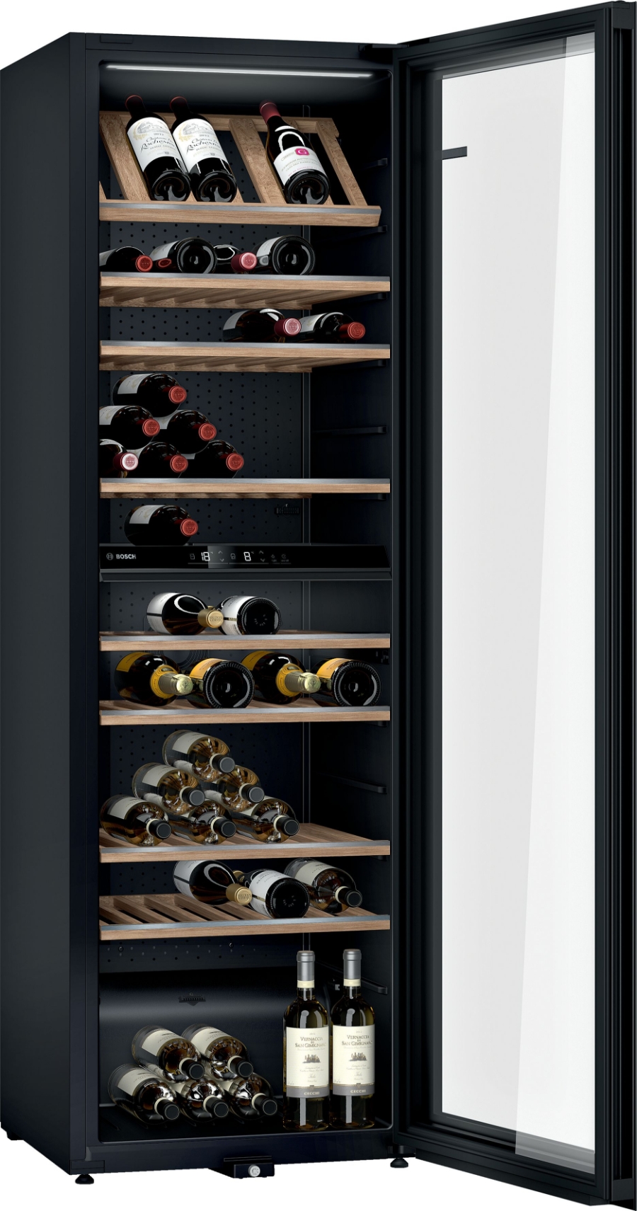 Bosch KWK36ABGA Weinkühlschrank mit Glastür, 186 x 60 cm Schwarz 